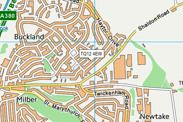 TQ12 4EW map - OS VectorMap District (Ordnance Survey) TQ12 4EW map - OS VectorMap District (Ordnance Survey)