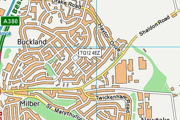 TQ12 4EZ map - OS VectorMap District (Ordnance Survey) TQ12 4EZ map - OS VectorMap District (Ordnance Survey)