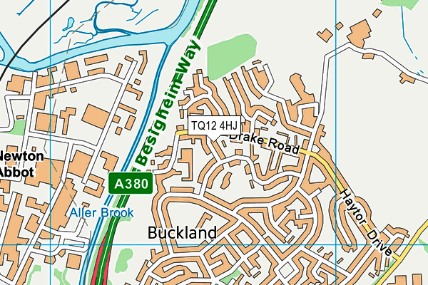 TQ12 4HJ map - OS VectorMap District (Ordnance Survey) TQ12 4HJ map - OS VectorMap District (Ordnance Survey)