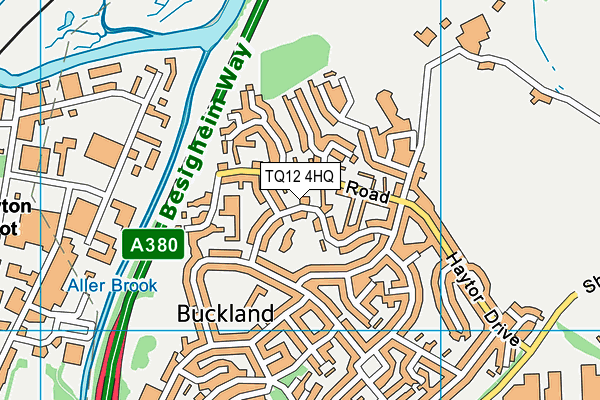 TQ12 4HQ map - OS VectorMap District (Ordnance Survey) TQ12 4HQ map - OS VectorMap District (Ordnance Survey)