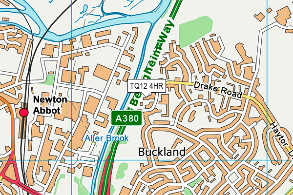 TQ12 4HR map - OS VectorMap District (Ordnance Survey)