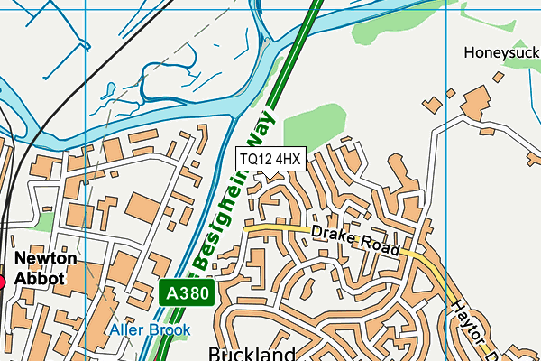 TQ12 4HX map - OS VectorMap District (Ordnance Survey)