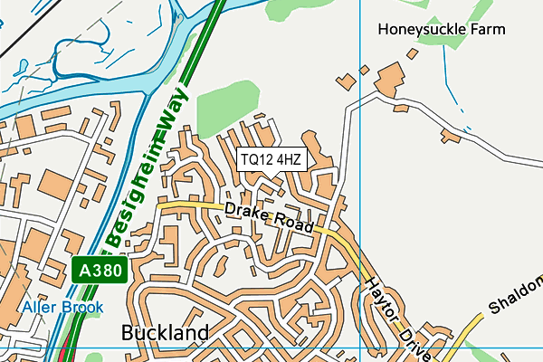 TQ12 4HZ map - OS VectorMap District (Ordnance Survey) TQ12 4HZ map - OS VectorMap District (Ordnance Survey)