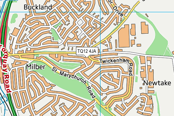 TQ12 4JA map - OS VectorMap District (Ordnance Survey) TQ12 4JA map - OS VectorMap District (Ordnance Survey)
