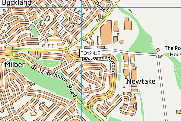 TQ12 4JE map - OS VectorMap District (Ordnance Survey) TQ12 4JE map - OS VectorMap District (Ordnance Survey)