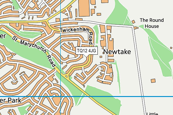 TQ12 4JG map - OS VectorMap District (Ordnance Survey) TQ12 4JG map - OS VectorMap District (Ordnance Survey)