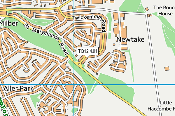 TQ12 4JH map - OS VectorMap District (Ordnance Survey) TQ12 4JH map - OS VectorMap District (Ordnance Survey)