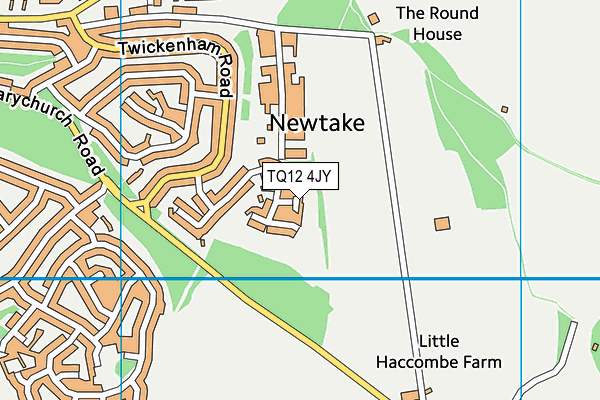 TQ12 4JY map - OS VectorMap District (Ordnance Survey) TQ12 4JY map - OS VectorMap District (Ordnance Survey)