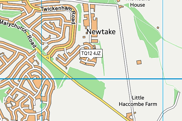 TQ12 4JZ map - OS VectorMap District (Ordnance Survey) TQ12 4JZ map - OS VectorMap District (Ordnance Survey)