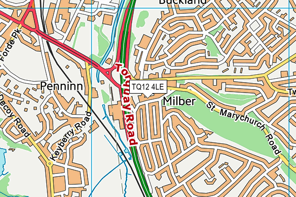 TQ12 4LE map - OS VectorMap District (Ordnance Survey)