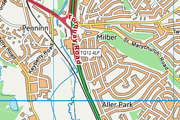 TQ12 4LF map - OS VectorMap District (Ordnance Survey) TQ12 4LF map - OS VectorMap District (Ordnance Survey)