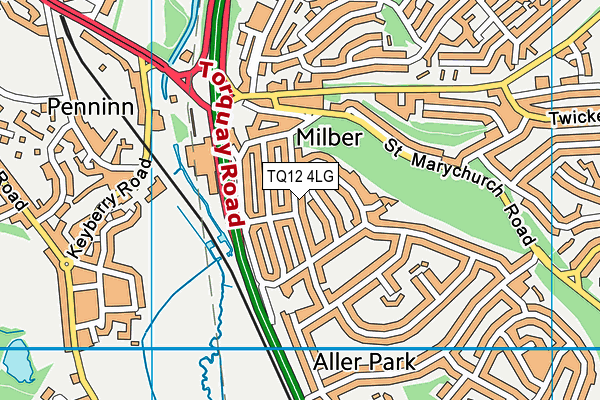 TQ12 4LG map - OS VectorMap District (Ordnance Survey) TQ12 4LG map - OS VectorMap District (Ordnance Survey)
