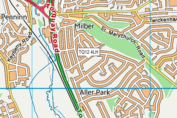 TQ12 4LH map - OS VectorMap District (Ordnance Survey) TQ12 4LH map - OS VectorMap District (Ordnance Survey)