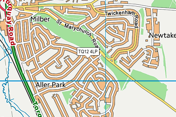 TQ12 4LP map - OS VectorMap District (Ordnance Survey) TQ12 4LP map - OS VectorMap District (Ordnance Survey)