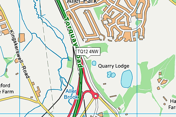 TQ12 4NW map - OS VectorMap District (Ordnance Survey) TQ12 4NW map - OS VectorMap District (Ordnance Survey)