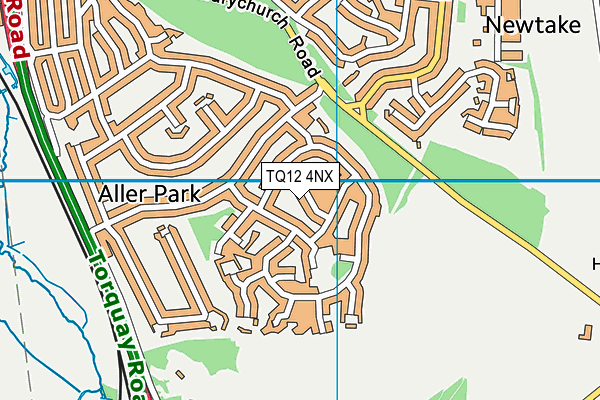 TQ12 4NX map - OS VectorMap District (Ordnance Survey) TQ12 4NX map - OS VectorMap District (Ordnance Survey)