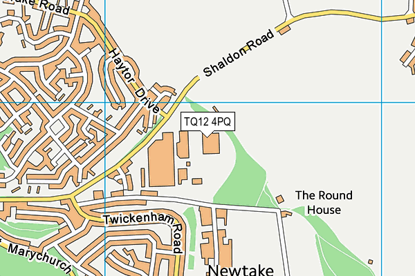 TQ12 4PQ map - OS VectorMap District (Ordnance Survey) TQ12 4PQ map - OS VectorMap District (Ordnance Survey)