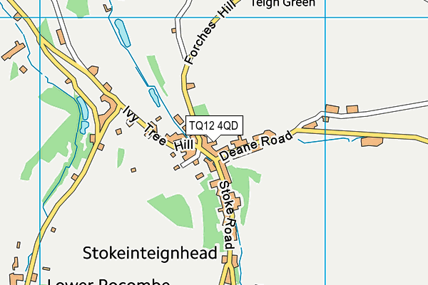 TQ12 4QD map - OS VectorMap District (Ordnance Survey)