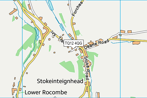 TQ12 4QG map - OS VectorMap District (Ordnance Survey) TQ12 4QG map - OS VectorMap District (Ordnance Survey)