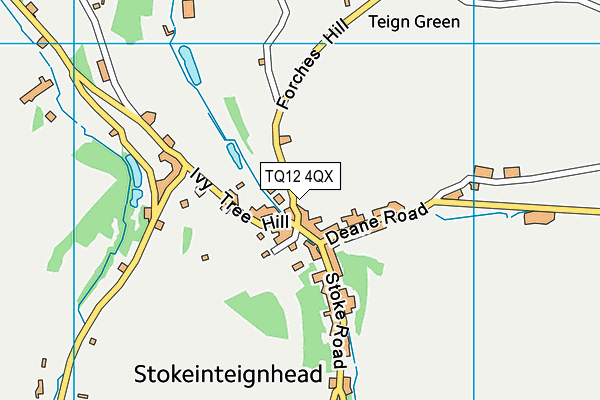 TQ12 4QX map - OS VectorMap District (Ordnance Survey) TQ12 4QX map - OS VectorMap District (Ordnance Survey)