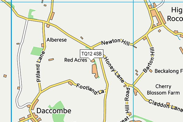 TQ12 4SB map - OS VectorMap District (Ordnance Survey) TQ12 4SB map - OS VectorMap District (Ordnance Survey)