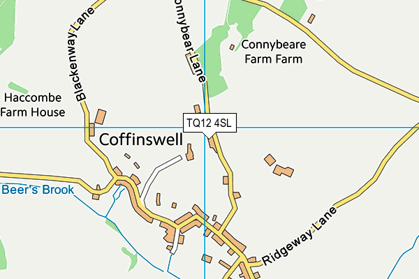 TQ12 4SL map - OS VectorMap District (Ordnance Survey) TQ12 4SL map - OS VectorMap District (Ordnance Survey)