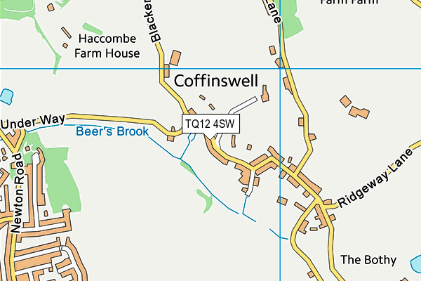 TQ12 4SW map - OS VectorMap District (Ordnance Survey) TQ12 4SW map - OS VectorMap District (Ordnance Survey)