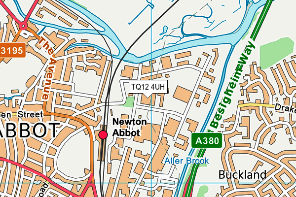 TQ12 4UH map - OS VectorMap District (Ordnance Survey)