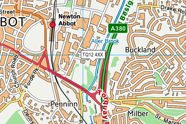 TQ12 4XX map - OS VectorMap District (Ordnance Survey)