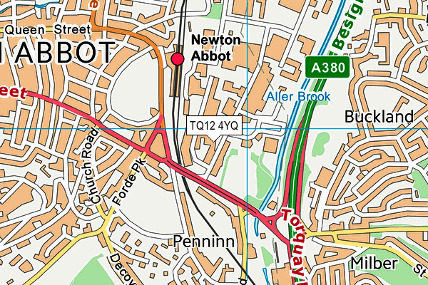 TQ12 4YQ map - OS VectorMap District (Ordnance Survey) TQ12 4YQ map - OS VectorMap District (Ordnance Survey)