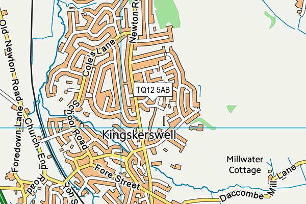 TQ12 5AB map - OS VectorMap District (Ordnance Survey)