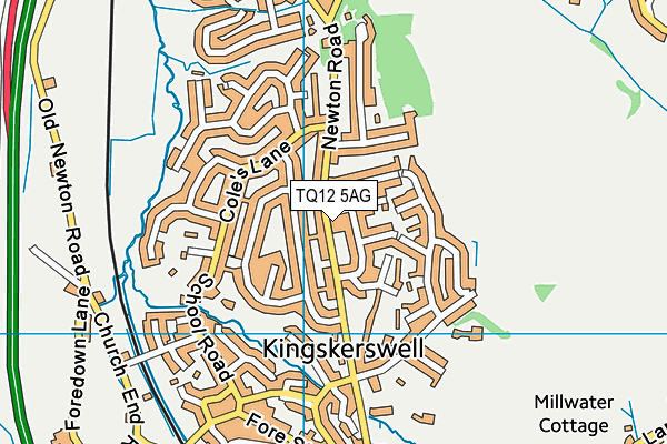 TQ12 5AG map - OS VectorMap District (Ordnance Survey) TQ12 5AG map - OS VectorMap District (Ordnance Survey)