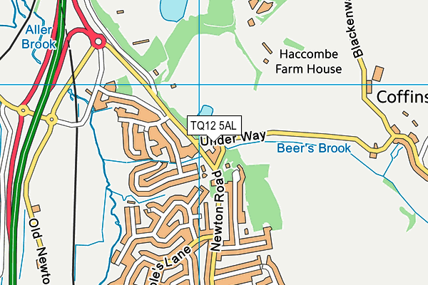 TQ12 5AL map - OS VectorMap District (Ordnance Survey) TQ12 5AL map - OS VectorMap District (Ordnance Survey)