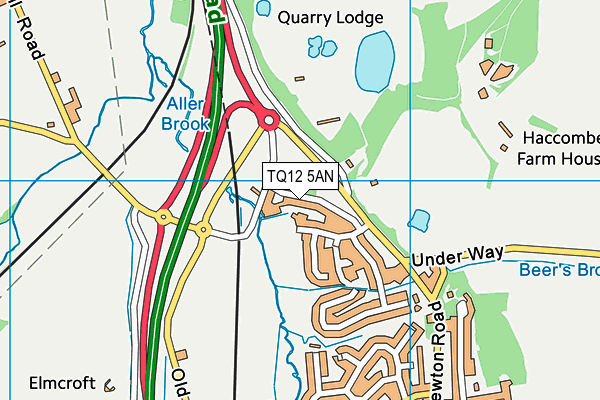 TQ12 5AN map - OS VectorMap District (Ordnance Survey) TQ12 5AN map - OS VectorMap District (Ordnance Survey)