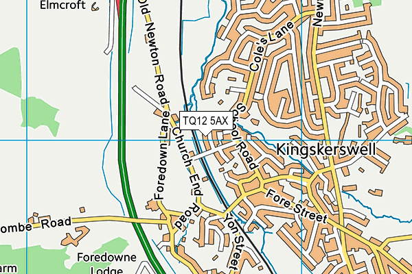 TQ12 5AX map - OS VectorMap District (Ordnance Survey) TQ12 5AX map - OS VectorMap District (Ordnance Survey)