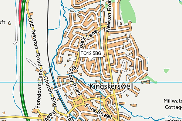 TQ12 5BG map - OS VectorMap District (Ordnance Survey) TQ12 5BG map - OS VectorMap District (Ordnance Survey)