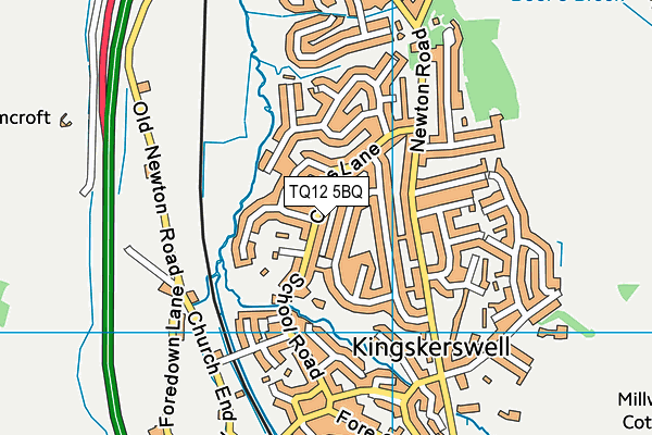 TQ12 5BQ map - OS VectorMap District (Ordnance Survey) TQ12 5BQ map - OS VectorMap District (Ordnance Survey)