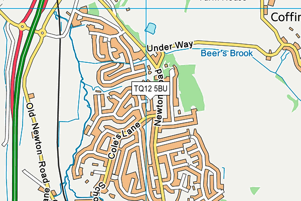 TQ12 5BU map - OS VectorMap District (Ordnance Survey) TQ12 5BU map - OS VectorMap District (Ordnance Survey)