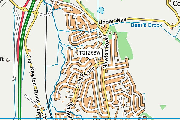 TQ12 5BW map - OS VectorMap District (Ordnance Survey) TQ12 5BW map - OS VectorMap District (Ordnance Survey)
