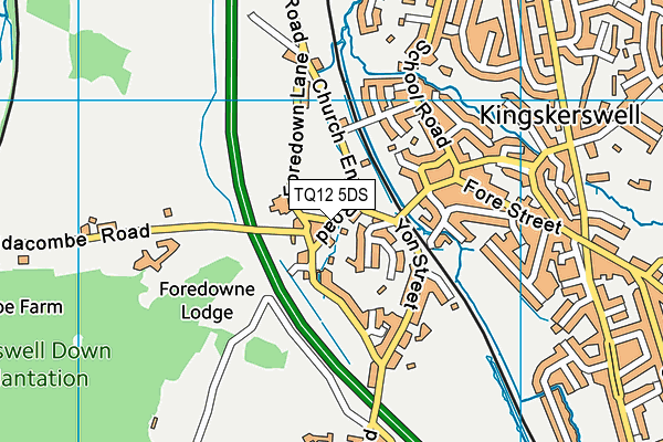 TQ12 5DS map - OS VectorMap District (Ordnance Survey) TQ12 5DS map - OS VectorMap District (Ordnance Survey)