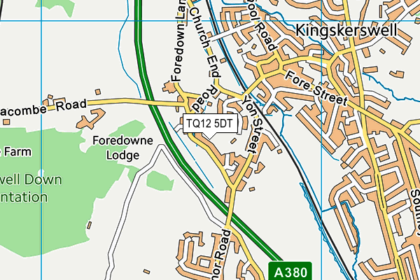TQ12 5DT map - OS VectorMap District (Ordnance Survey)