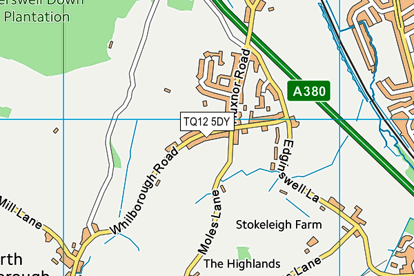 TQ12 5DY map - OS VectorMap District (Ordnance Survey) TQ12 5DY map - OS VectorMap District (Ordnance Survey)