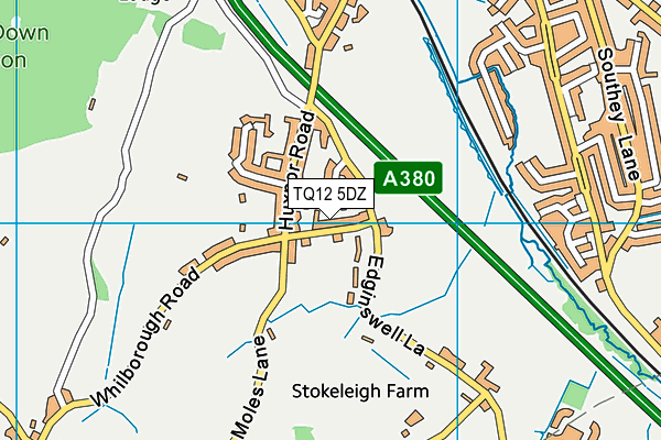 TQ12 5DZ map - OS VectorMap District (Ordnance Survey) TQ12 5DZ map - OS VectorMap District (Ordnance Survey)