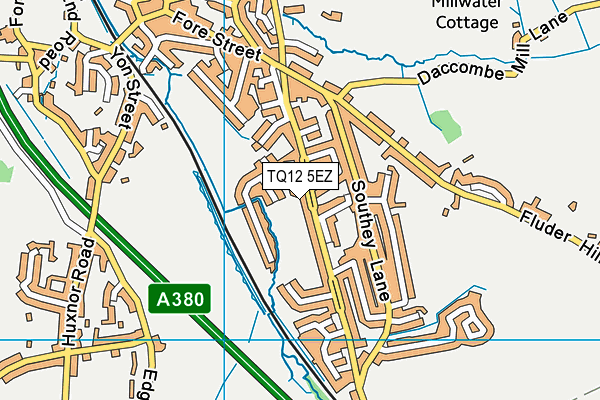TQ12 5EZ map - OS VectorMap District (Ordnance Survey) TQ12 5EZ map - OS VectorMap District (Ordnance Survey)