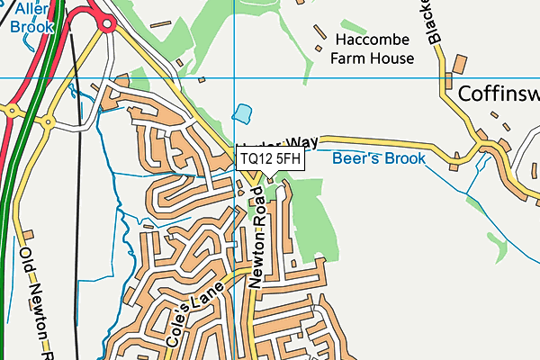 TQ12 5FH map - OS VectorMap District (Ordnance Survey) TQ12 5FH map - OS VectorMap District (Ordnance Survey)