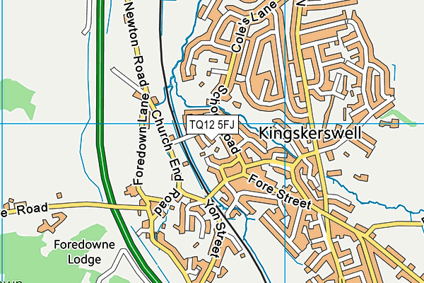 TQ12 5FJ map - OS VectorMap District (Ordnance Survey) TQ12 5FJ map - OS VectorMap District (Ordnance Survey)