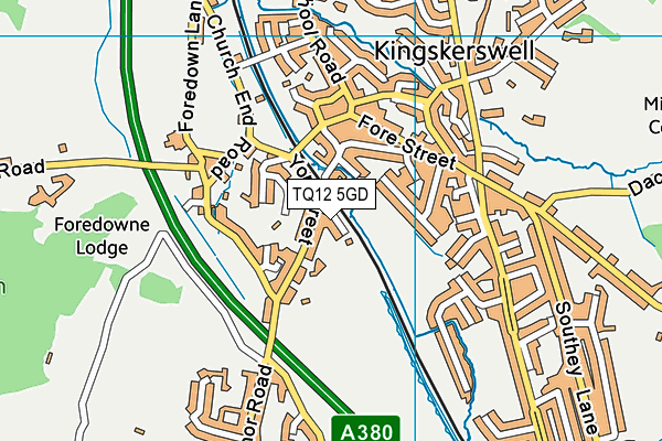TQ12 5GD map - OS VectorMap District (Ordnance Survey) TQ12 5GD map - OS VectorMap District (Ordnance Survey)