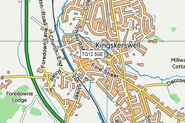 TQ12 5GE map - OS VectorMap District (Ordnance Survey) TQ12 5GE map - OS VectorMap District (Ordnance Survey)