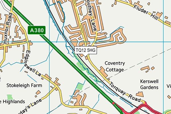TQ12 5HG map - OS VectorMap District (Ordnance Survey) TQ12 5HG map - OS VectorMap District (Ordnance Survey)