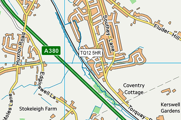 TQ12 5HR map - OS VectorMap District (Ordnance Survey)